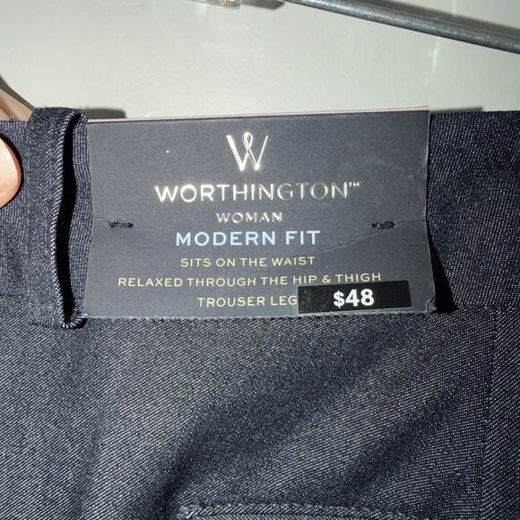 NWT Worthington Women’s Modern Fit Trouser Leg Pants 22W Plus Size Dark Denim - Picture 4 of 6